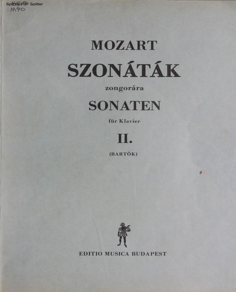 Szonatak zongorara sonaten fur klavier